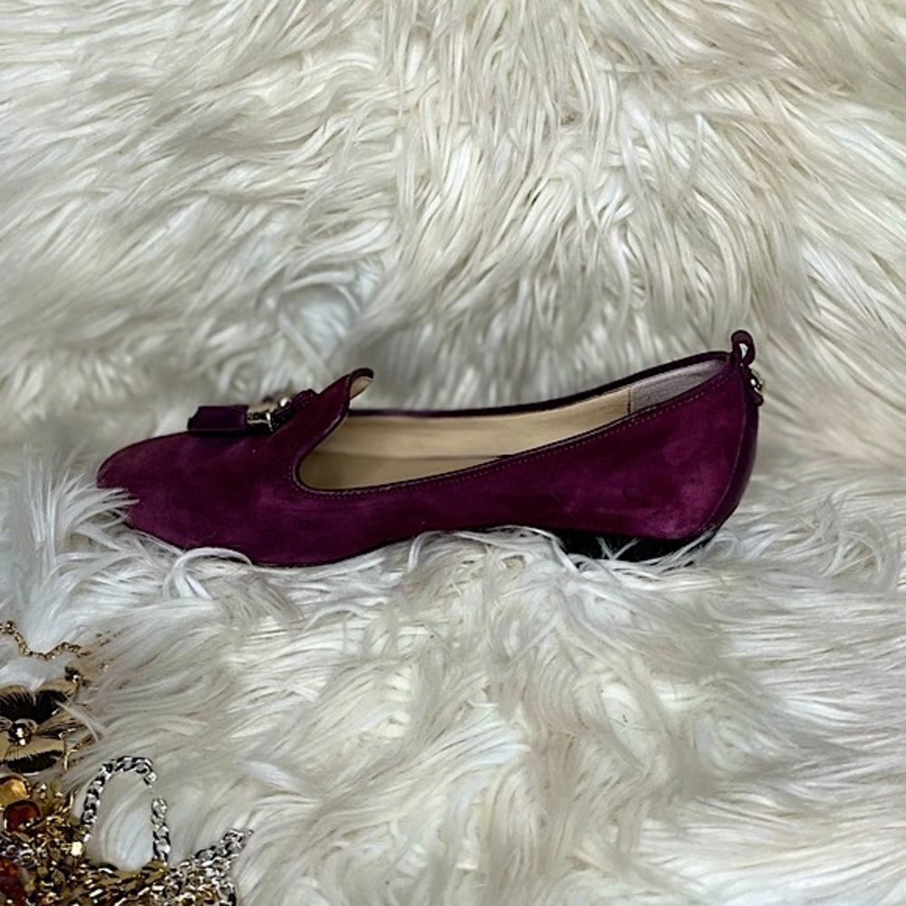 Vero Cuoio Purple Red Suede Slip On Flats with Tasle​​​ - Picture 12 of 15